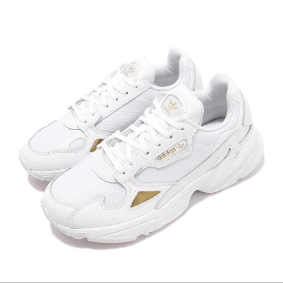adidas Shoes - NWT Adidas Falcon White and Metallic Gold Accents